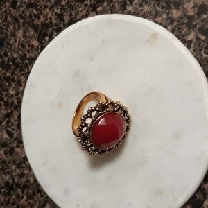 Studio Barse Thailand Vintage Gold-Tone Size 10 Ring w/ Rhododite Gemstone